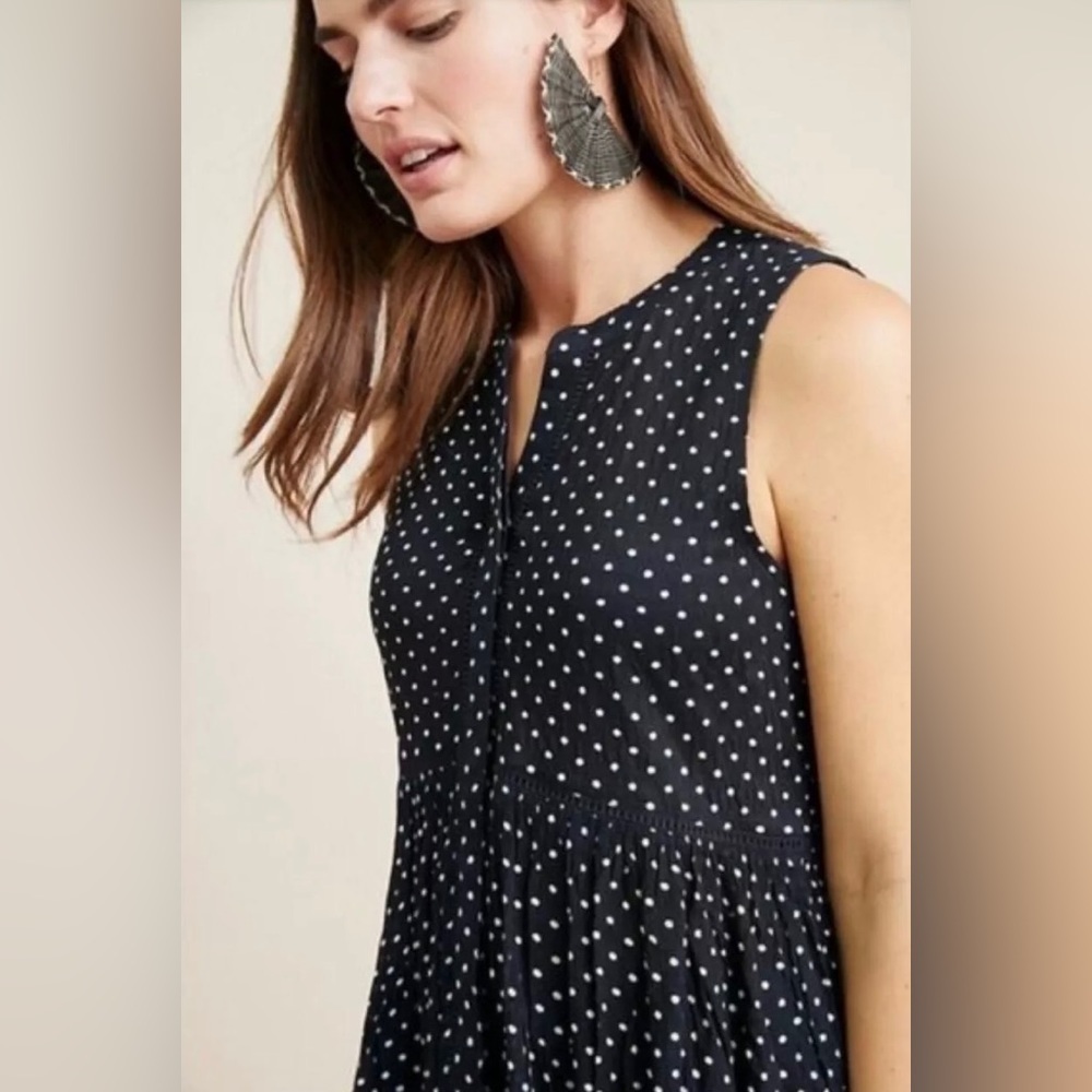 🆕Anthropologie - Nia sleeveless button down polka-dot tunic - Picture 2 of 12